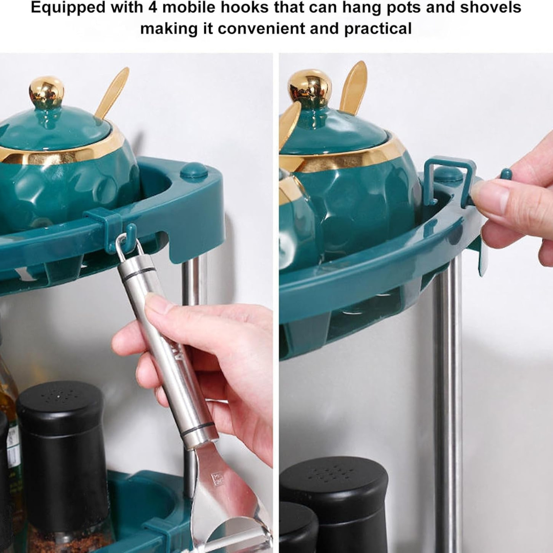 Stainless Steel Corner Kitchen Storage Rack with Smart Drainage Design