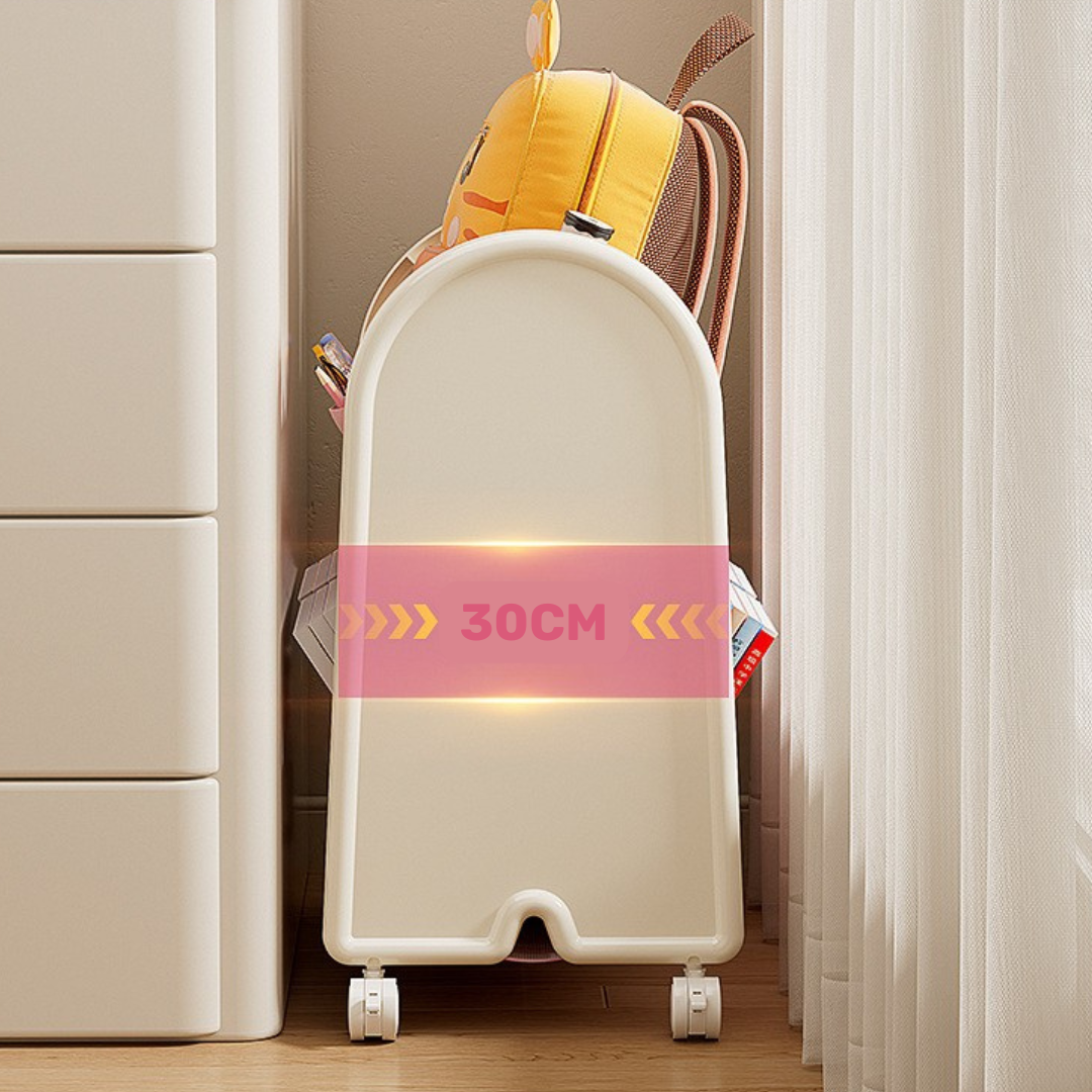 Multi Layer Kids Book Organizer with Lockable Wheels