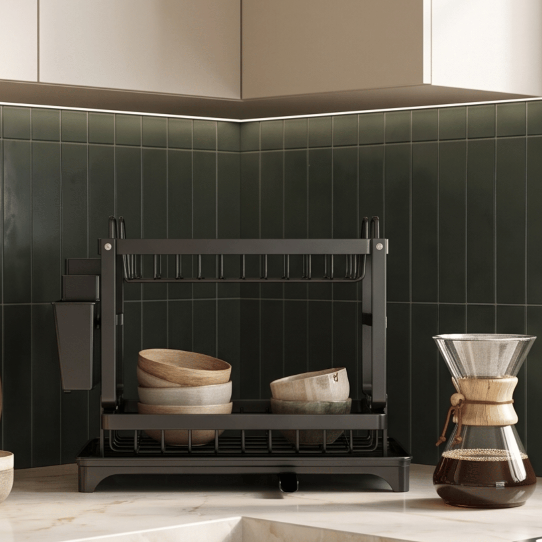 Heavy Duty Kitchen Dish Organizer With Drip Tray