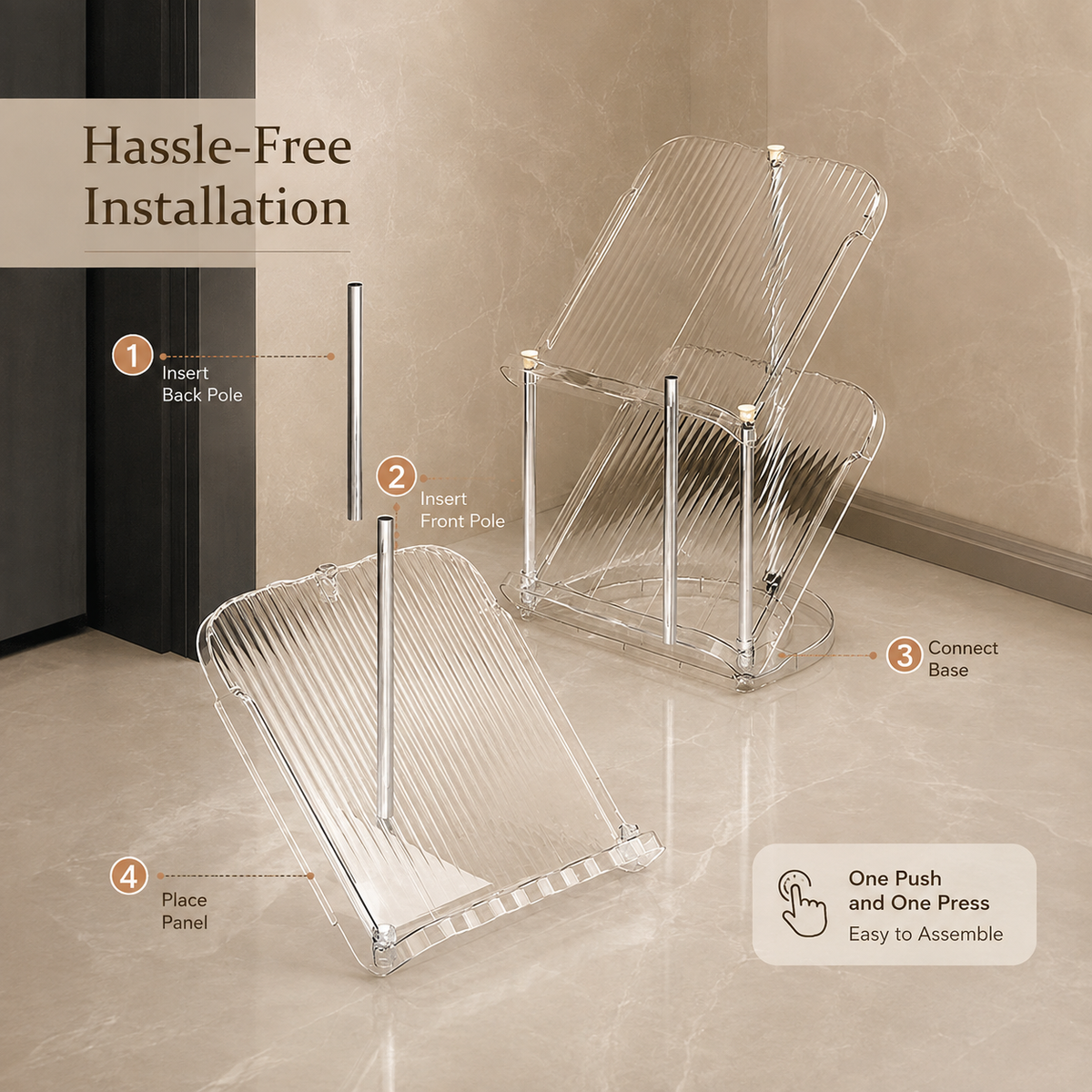 Homero Elegant Multi-Tier Outdoor Shoe and Utility Rack