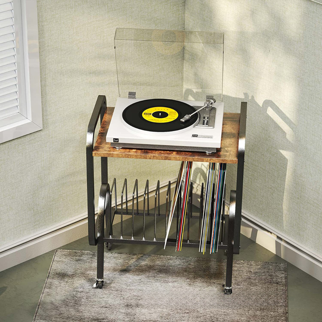 2-Tier Wooden Storage Organizer with Wheels