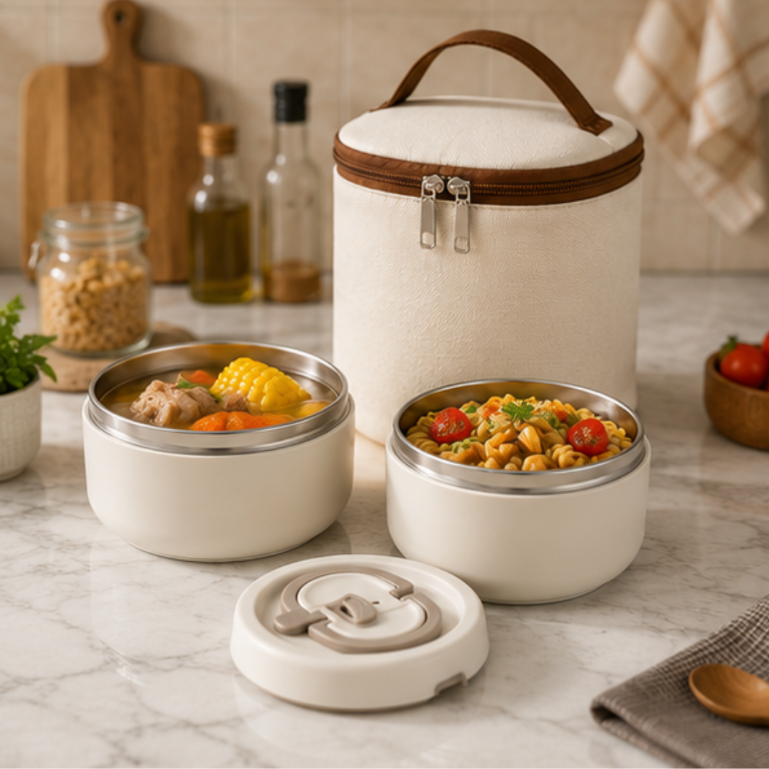 Portable Insulated Stainless Steel Lunch Box with Leakproof Bag