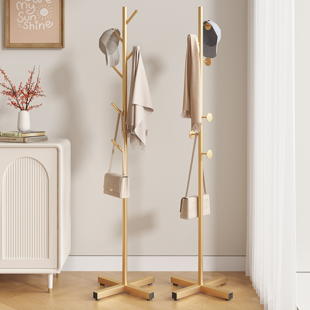 Heavy Duty Freestanding Coat Stand Metal Clothes Hanger - 8 Hooks 167 cm