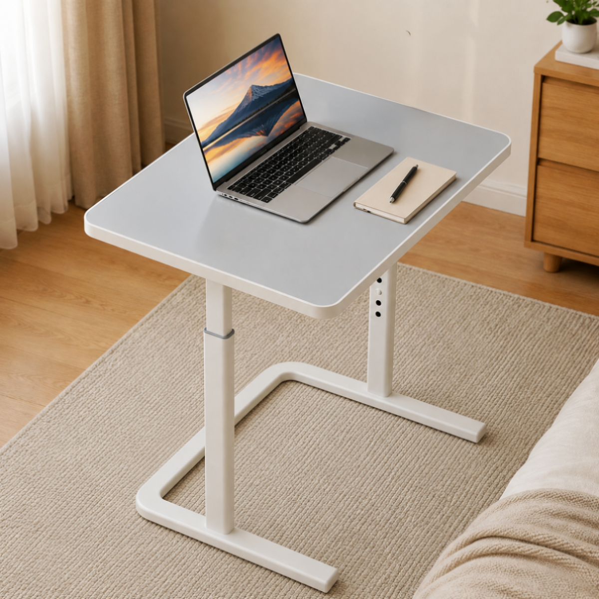 Homero Study Workstation Adjustable Height Mobile Desk