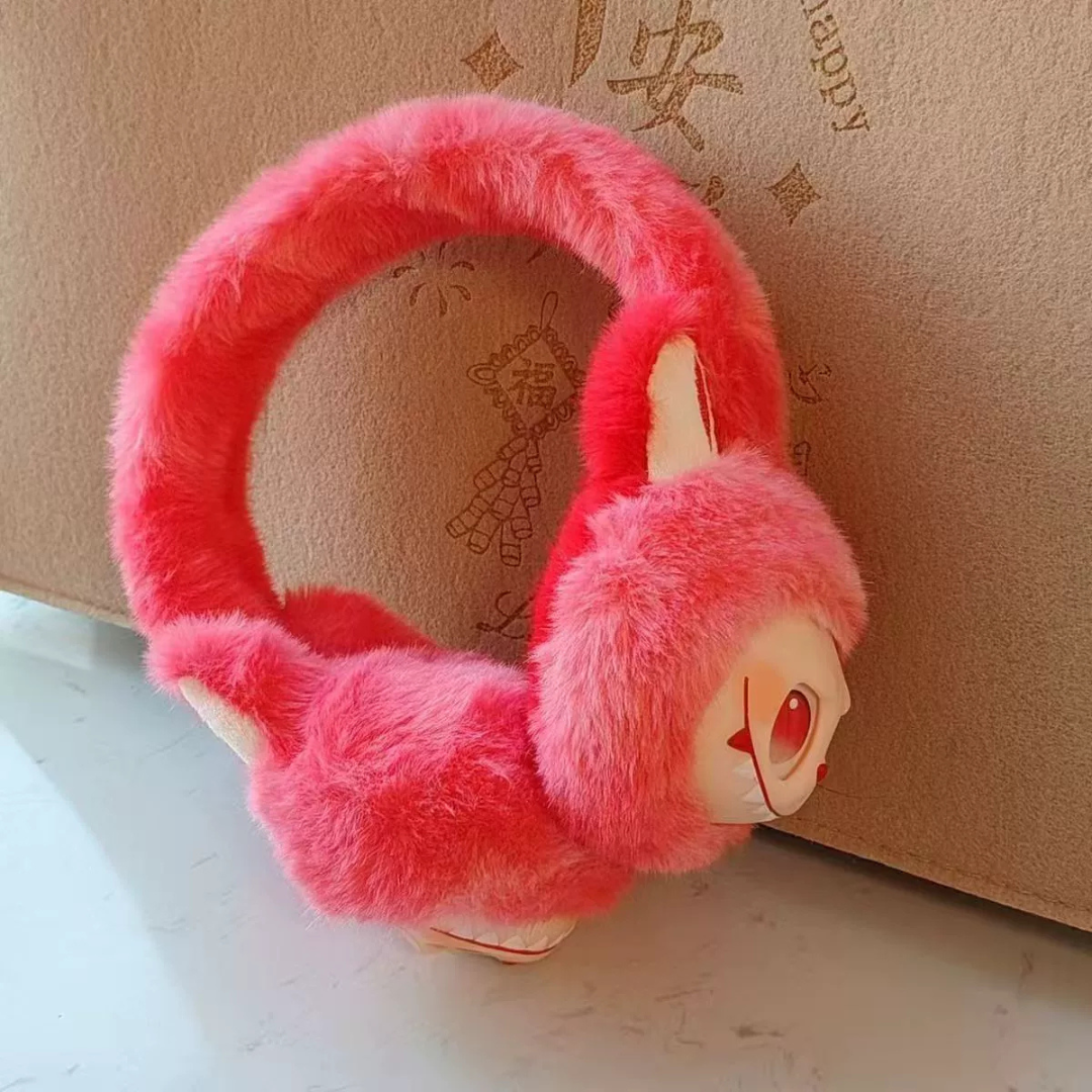 Cute Cartoon Labubu Soft Plush Earmuffs