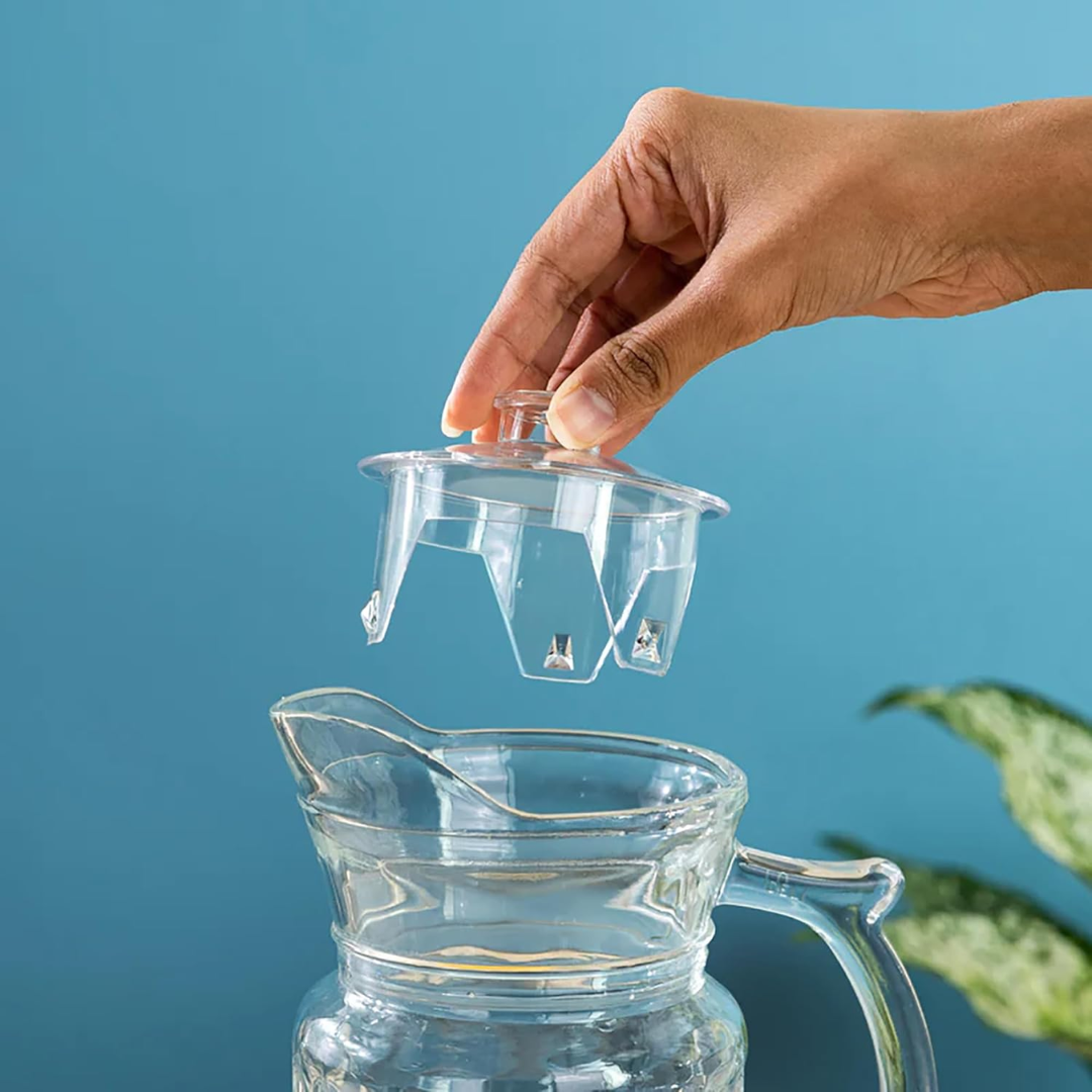 Elegance Embossed Glass Jug