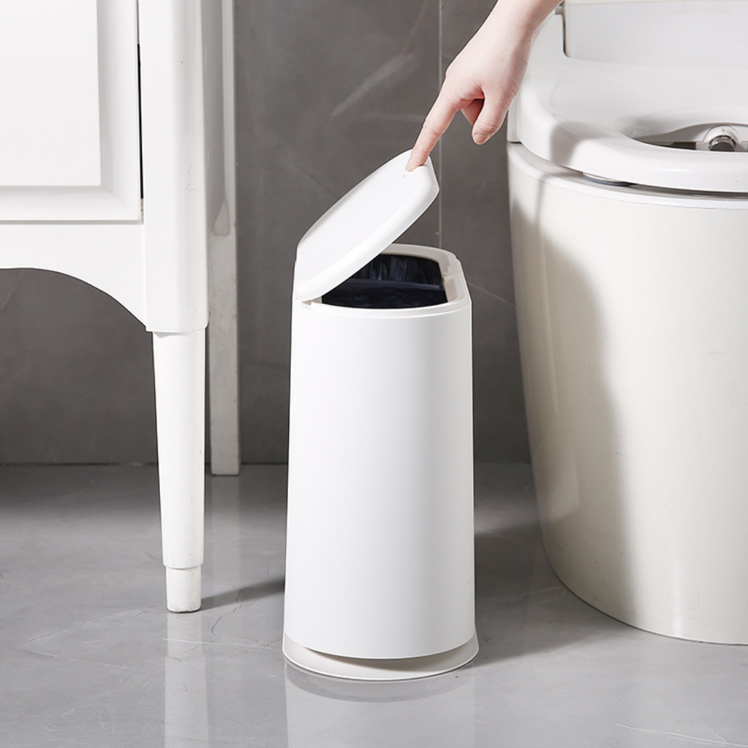 Quick Press Odor Guard Narrow Trash Can With (15L)
