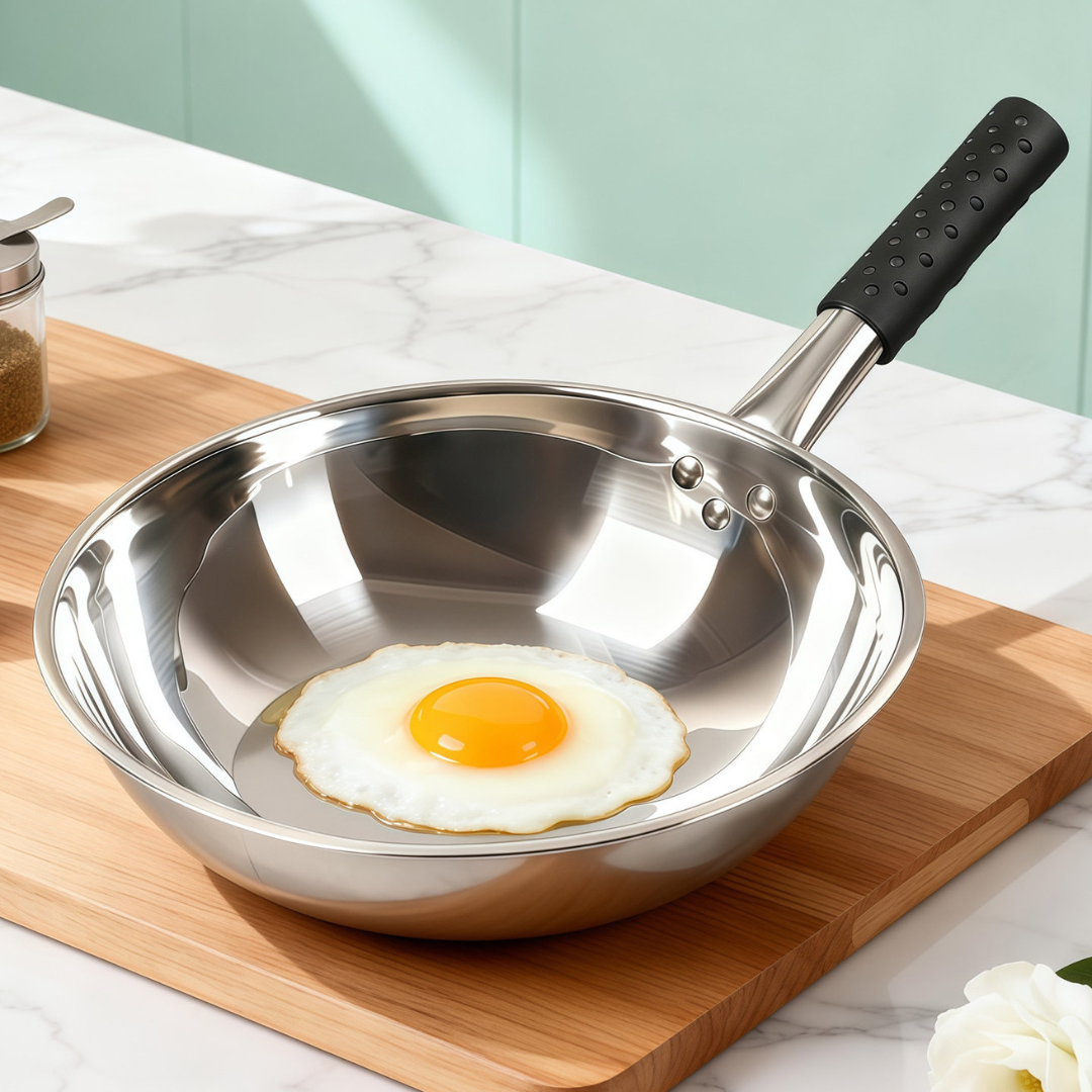 Multipurpose Healthy Cooking Stainless Steel Deep Wok