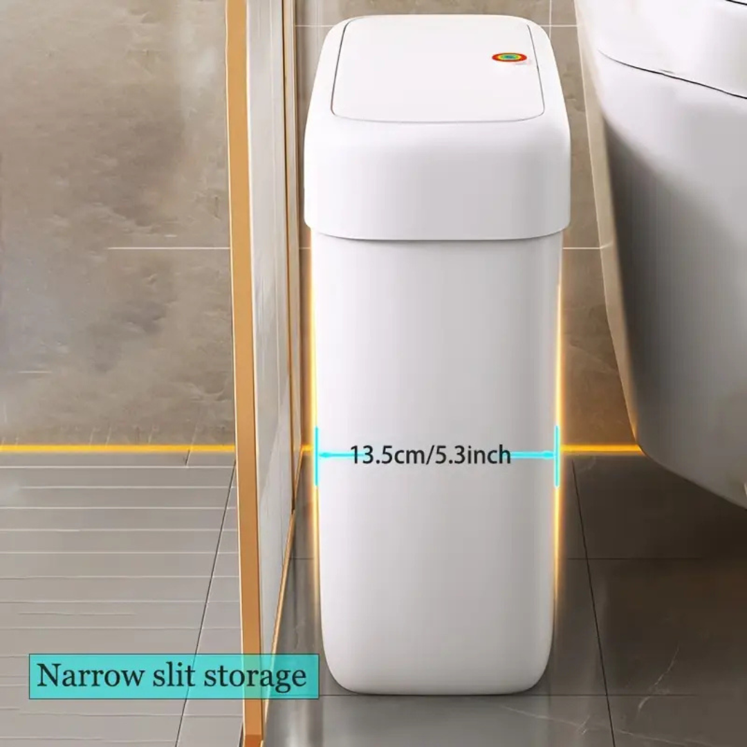 HOMERO Modern Space-Saving ABS Design Slim Push-Lid Trash Can - 8L