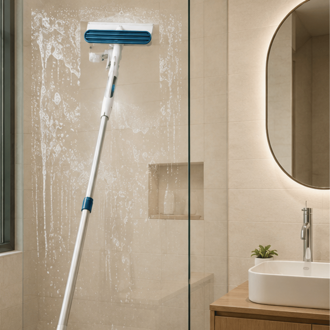 Telescopic Cleaning Squeegee Spray Wiper with Silicone Blade Microfiber Mop