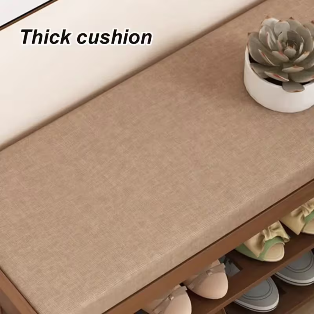 Multi-Purpose Bamboo Shoe Rack & Changing Bench with Cushioned Seat