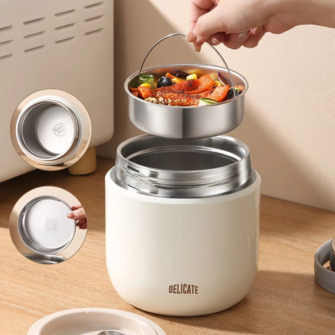304 Stainless Steel Vacuum Insulated Food Jar with Leak-Proof Lid (1200ml)