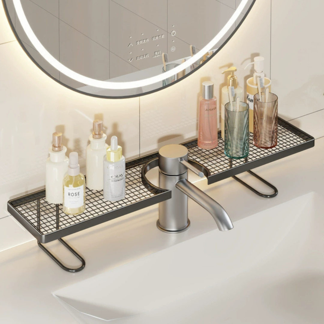 Metal Faucet Storage Rack Bathroom Organizer 50CM