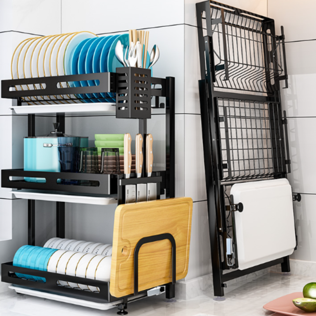 Homero 3-Layer Stainless Steel Foldable Dish Drying Rack