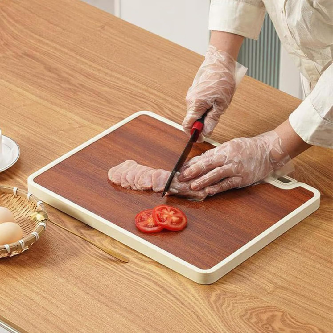 Double-Sided Chopping Board with Built-in Sharpener and Stand