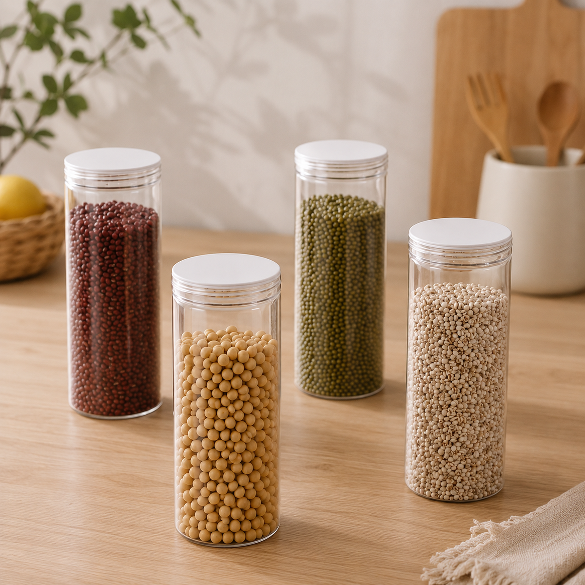 Multi Section Moisture Proof Transparent Storage Jar