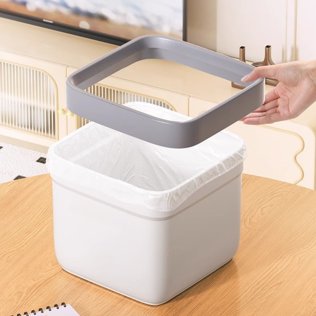 HOMERO Elegant Compact Design Mini Desktop Trash Can - 2.4L Capacity