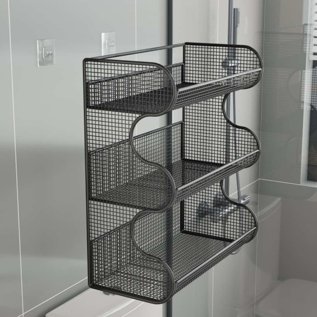 Premium Metal Bathroom Open Shelf Rack Storage Organizer