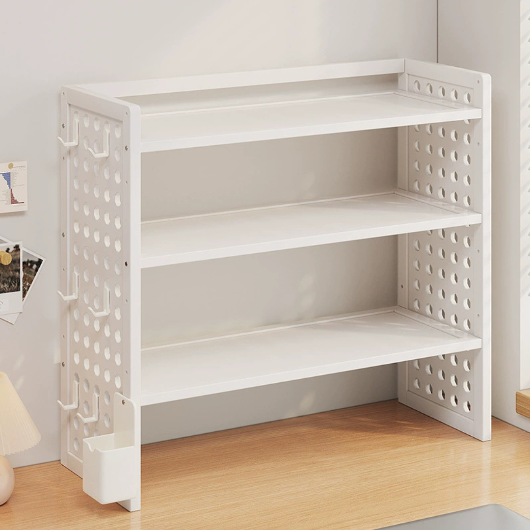 Large Storage Capacity Adjustable Bamboo Desktop Storage Organizer