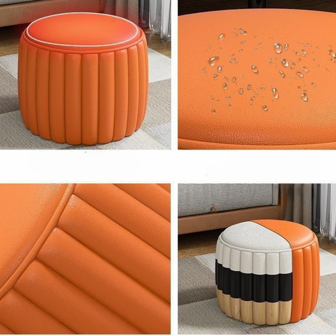 Homero Compact Modern Footstool with Soft Cushion (Multicolor)