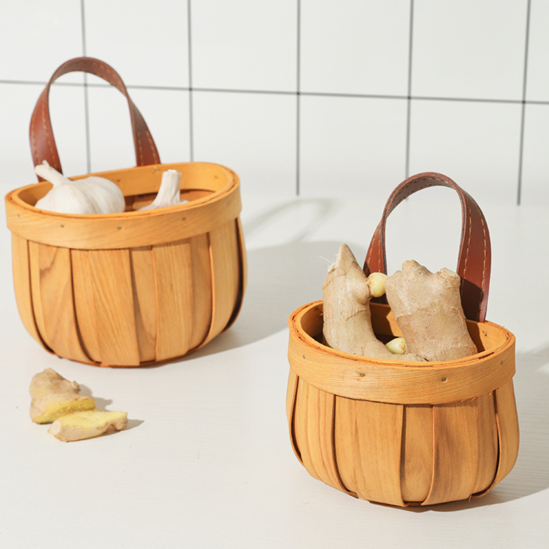 Homero Multi-Purpose Wooden Wall Hanging Storage Basket