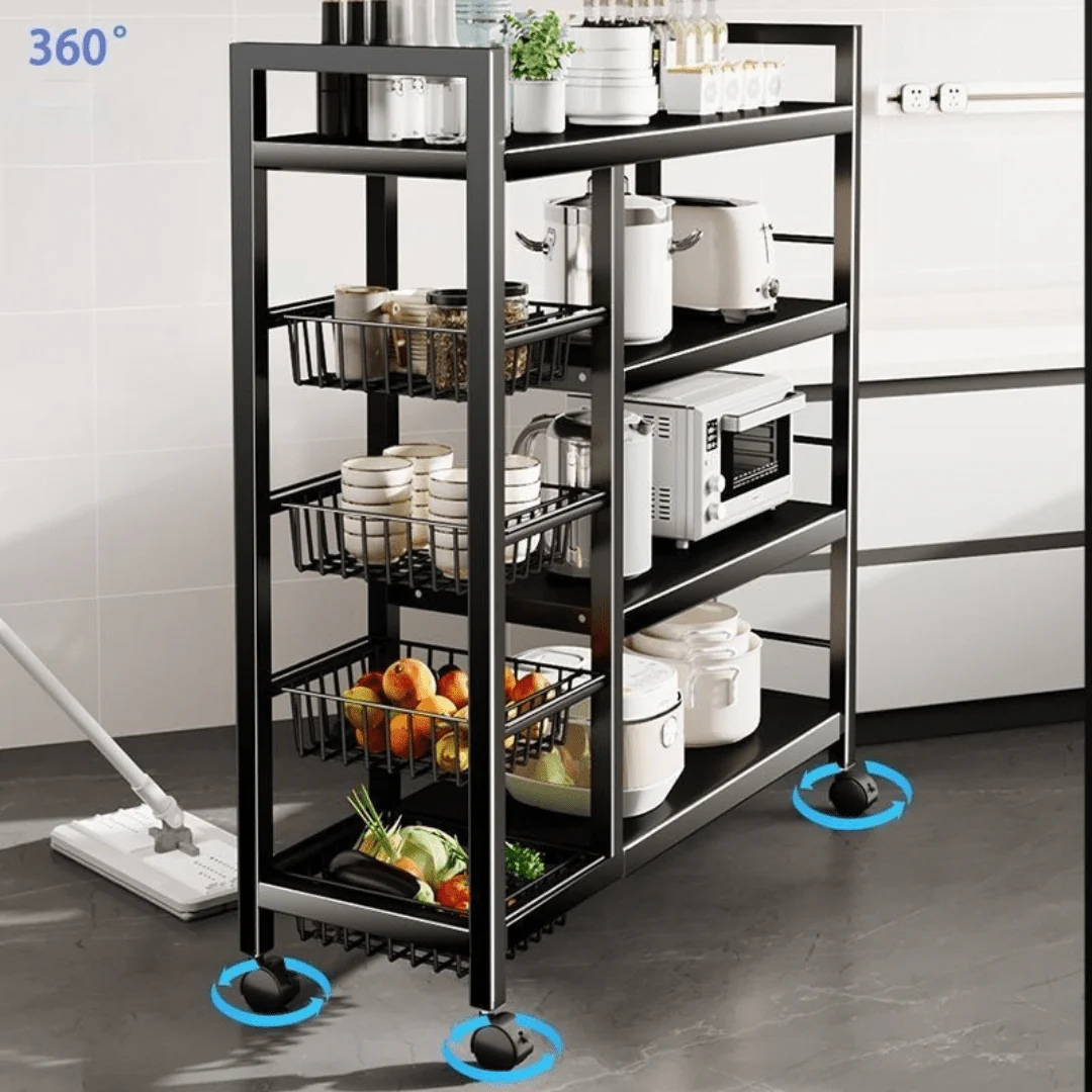 Multi Purpose Heavy Duty Mesh Baskets Storage Organizer with Wheels