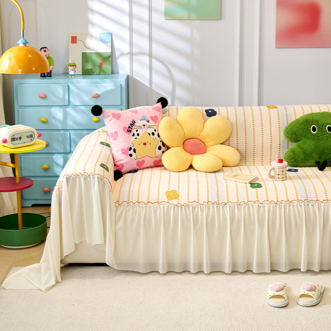 Premium Chenille Floral Anti Slip Soft Sofa Cover