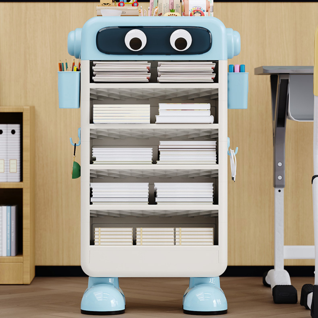 HOMERO Cute Multi-Layer Desk Storage Rack with Adjustable Side Basket