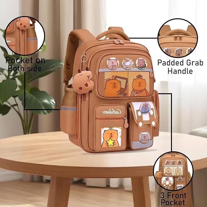 Korean Style Capybara School College Travel Backpack
