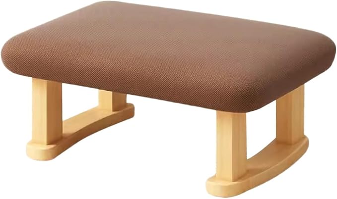Rectangular Stool with Solid Wood Support Legs