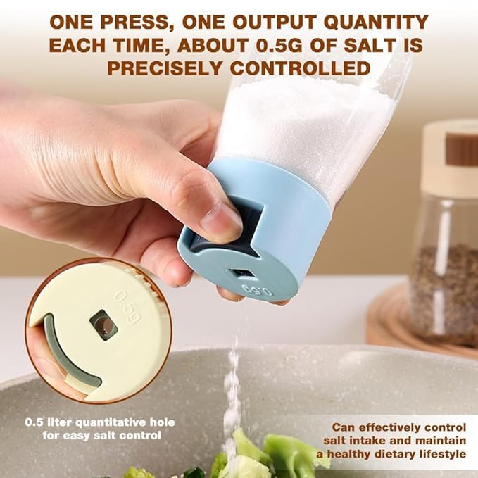 Multi-Purpose Transparent Spice Storage Bottle with Press Lid