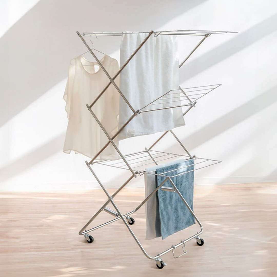 HOMERO Multi-Layer Space Saving Stainless Steel Foldable Drying Rack