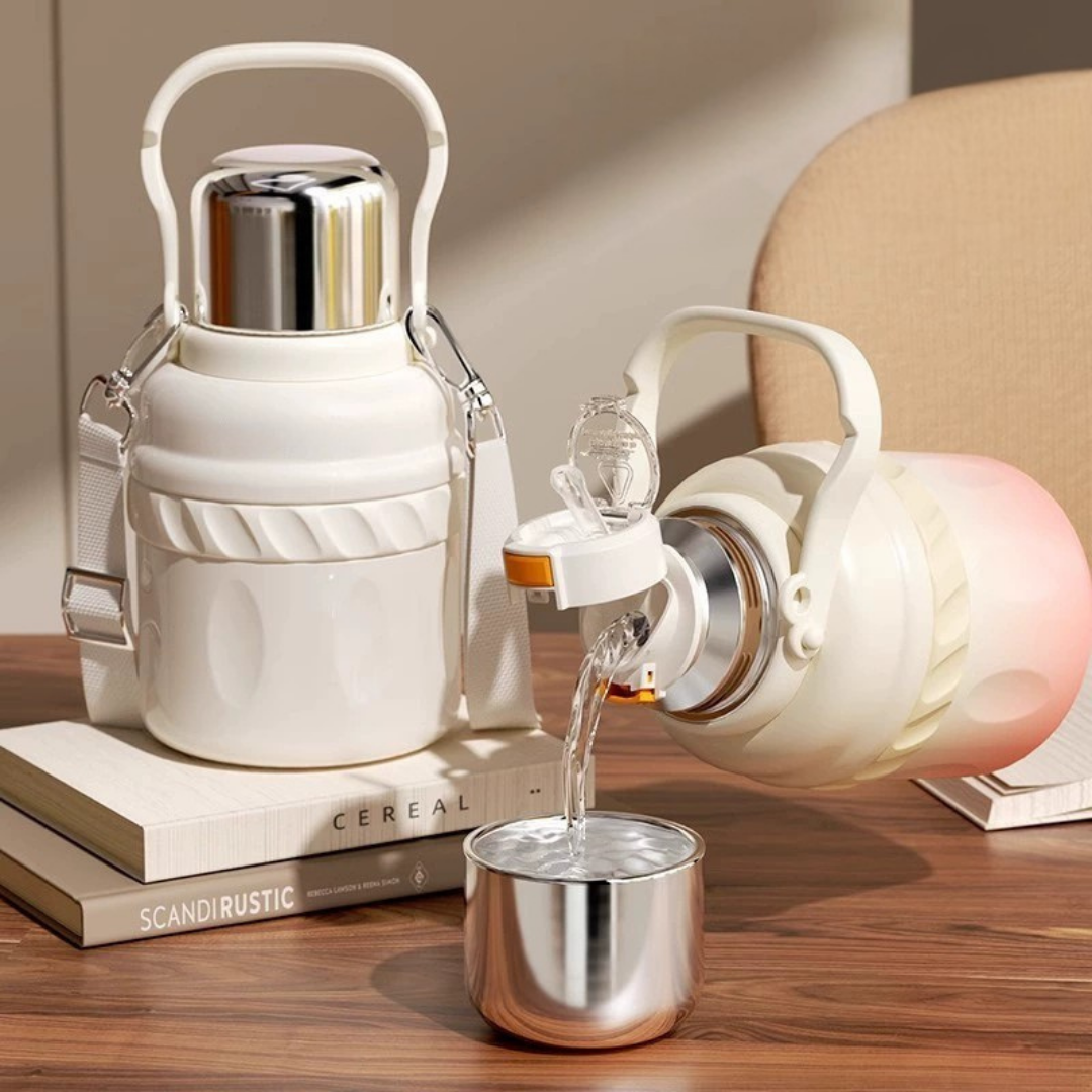 HOMERO Artistic Stainless Steel Double Layer Thermos Cup