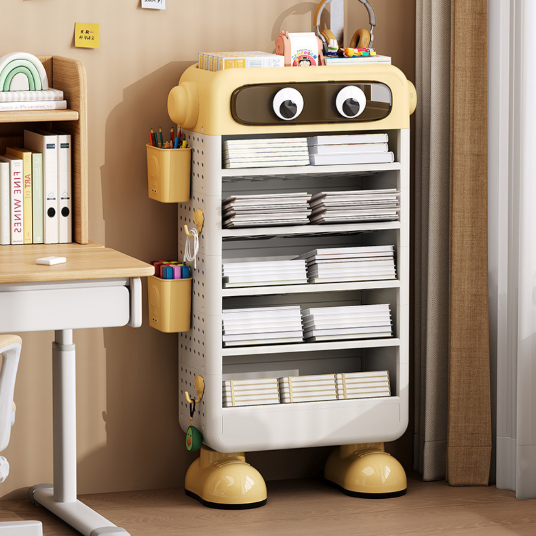 HOMERO Cute Multi-Layer Desk Storage Rack with Adjustable Side Basket