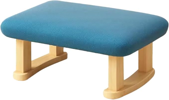 Rectangular Stool with Solid Wood Support Legs