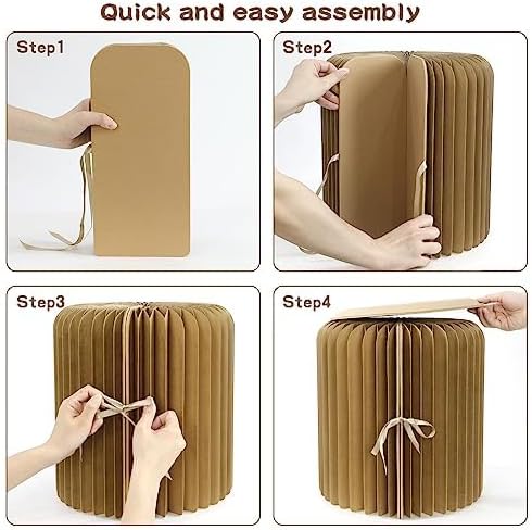 Foldable Accordion Paper Stool with 300 kg Load Capacity