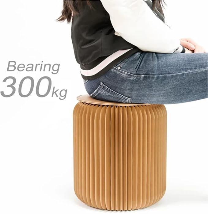 Foldable Accordion Paper Stool with 300 kg Load Capacity