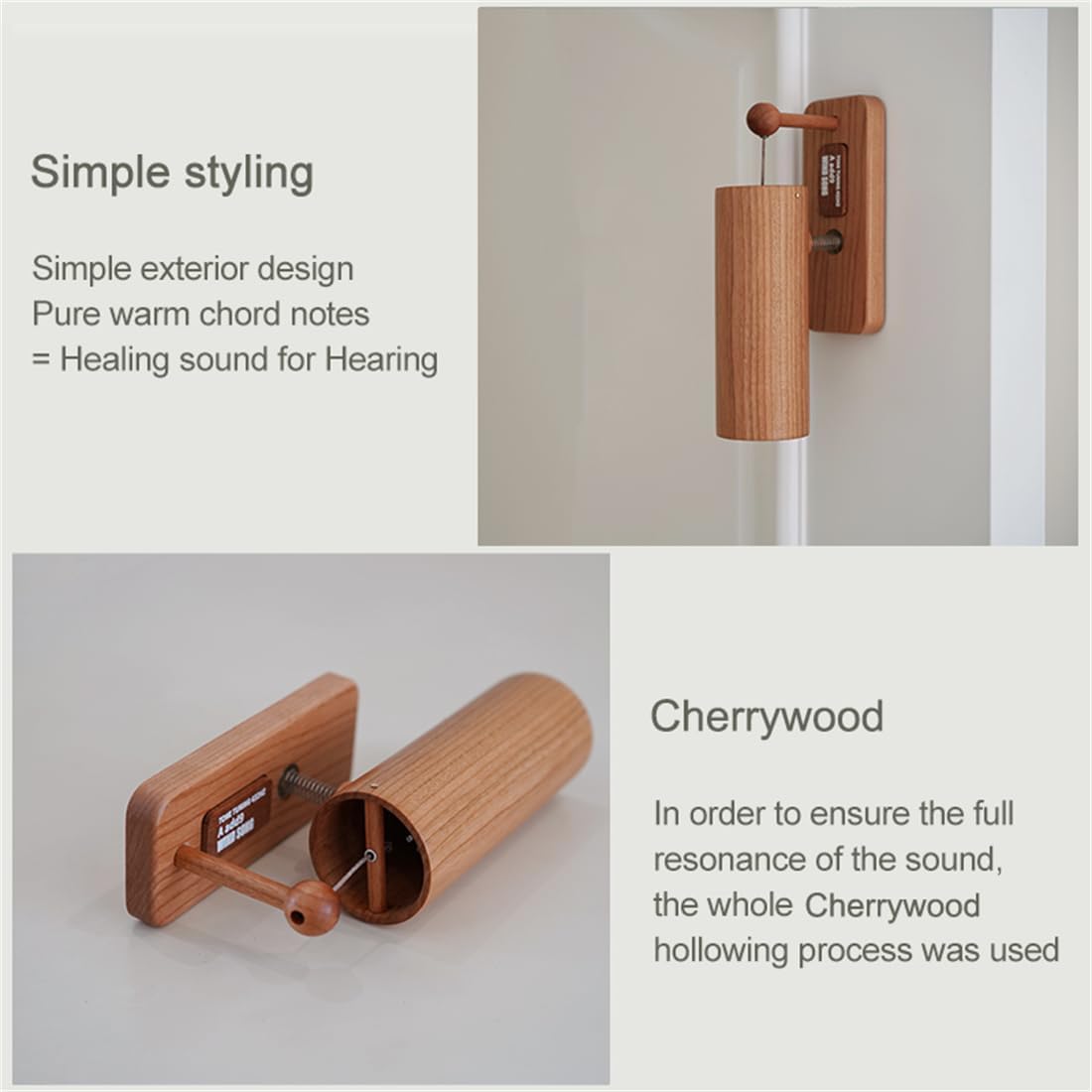 HOMERO Premium Cherry Wood 432Hz Relaxing Melody Musical Door Chime