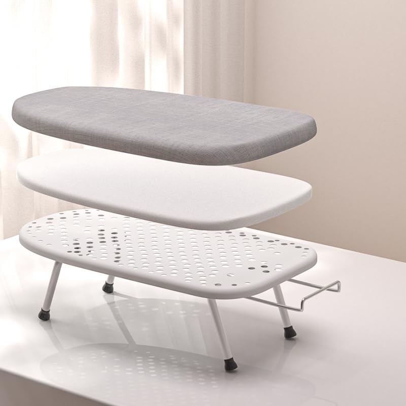 Foldable Tabletop Ironing Board with Sleeve Rest & Legs