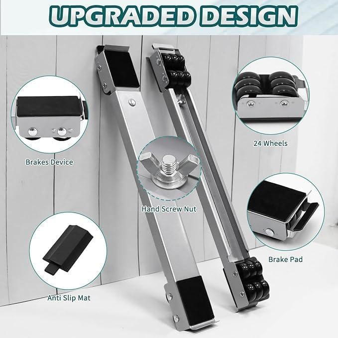 Heavy Duty Appliance Moving Stand with Anti Slip Lockable Roller Base