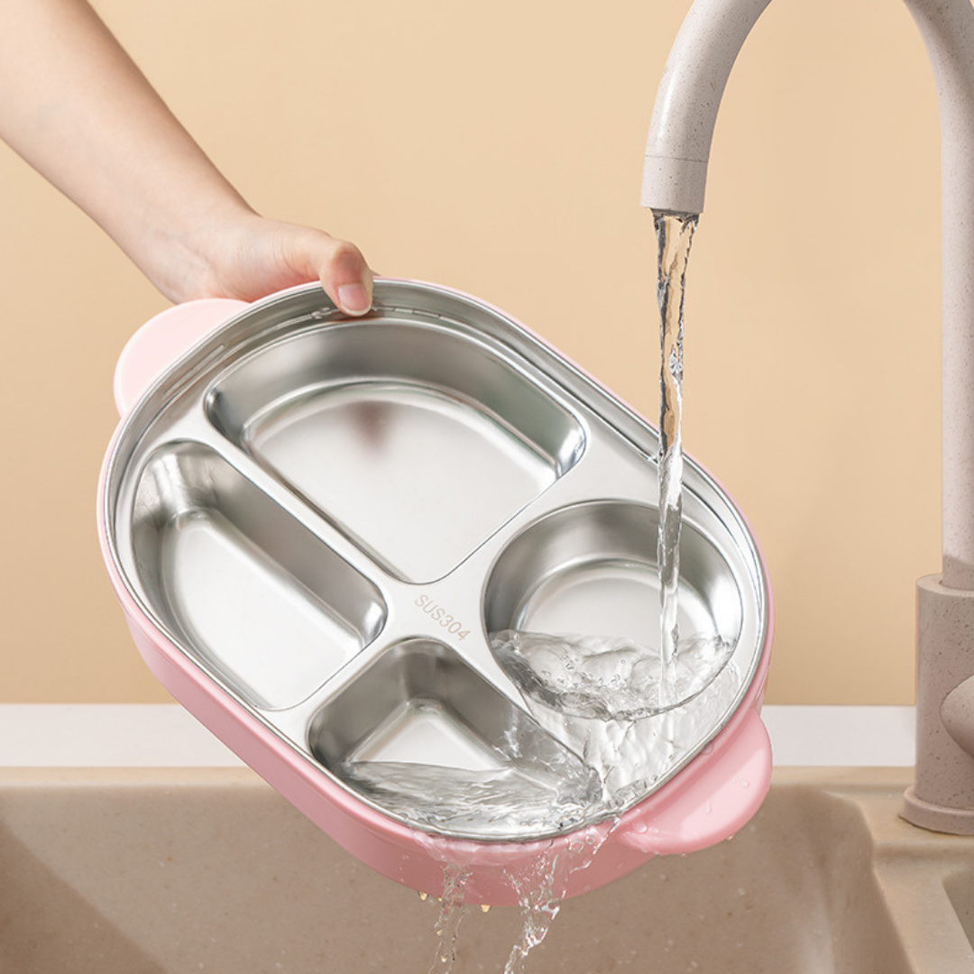 Homero 4-Compartment Cute Monkey Kids Stainless Steel Lunch Box