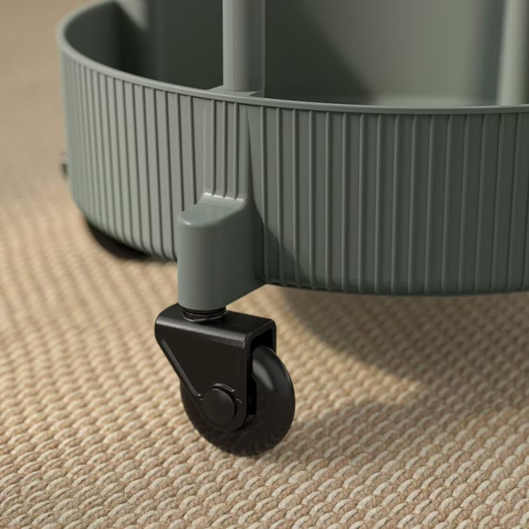 Homero Stylish 3-Tier Round Storage Trolley - 86cm