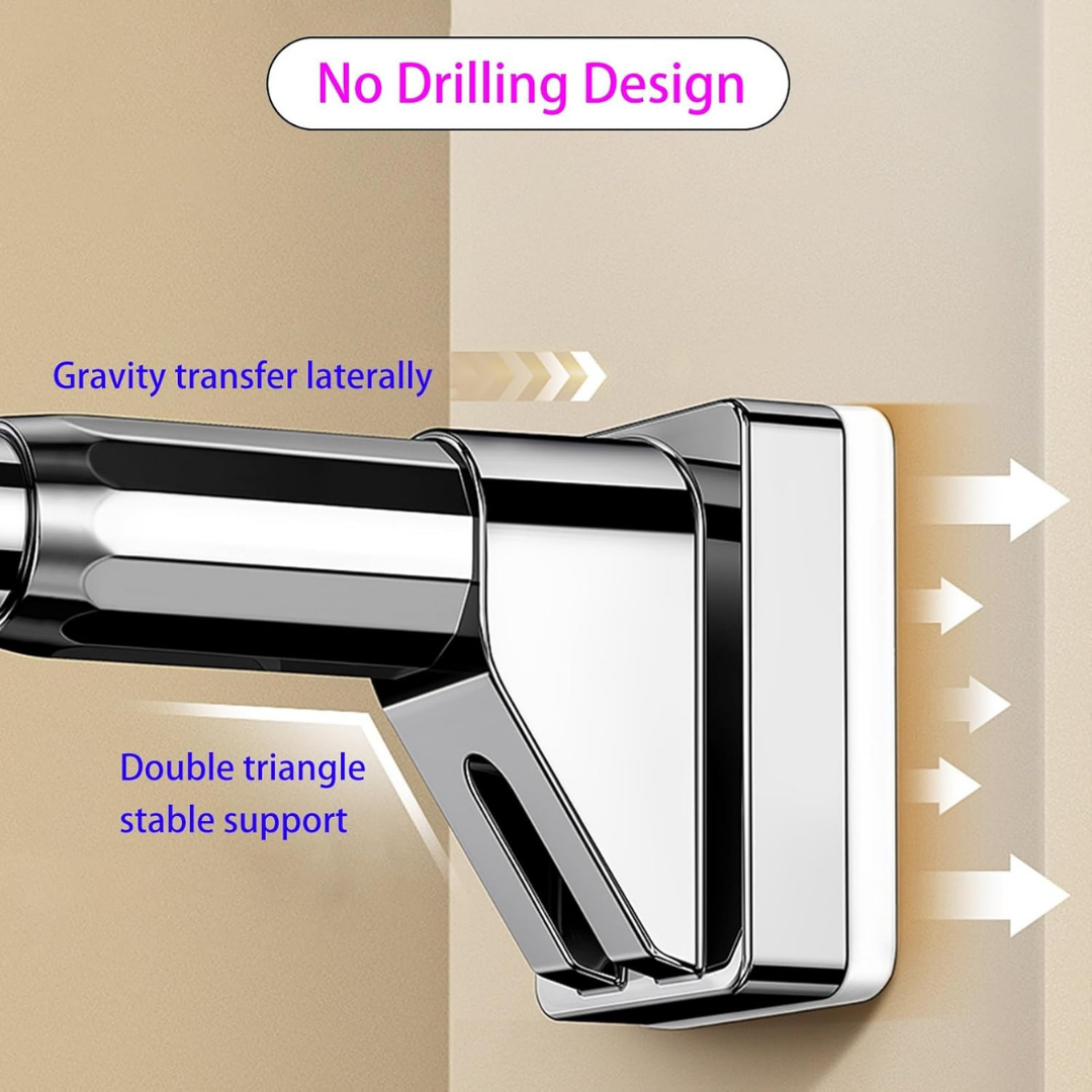 HOMERO Multi-Purpose Stainless Steel Flexible Telescopic Adjustment Rod - 0.5m to 4m