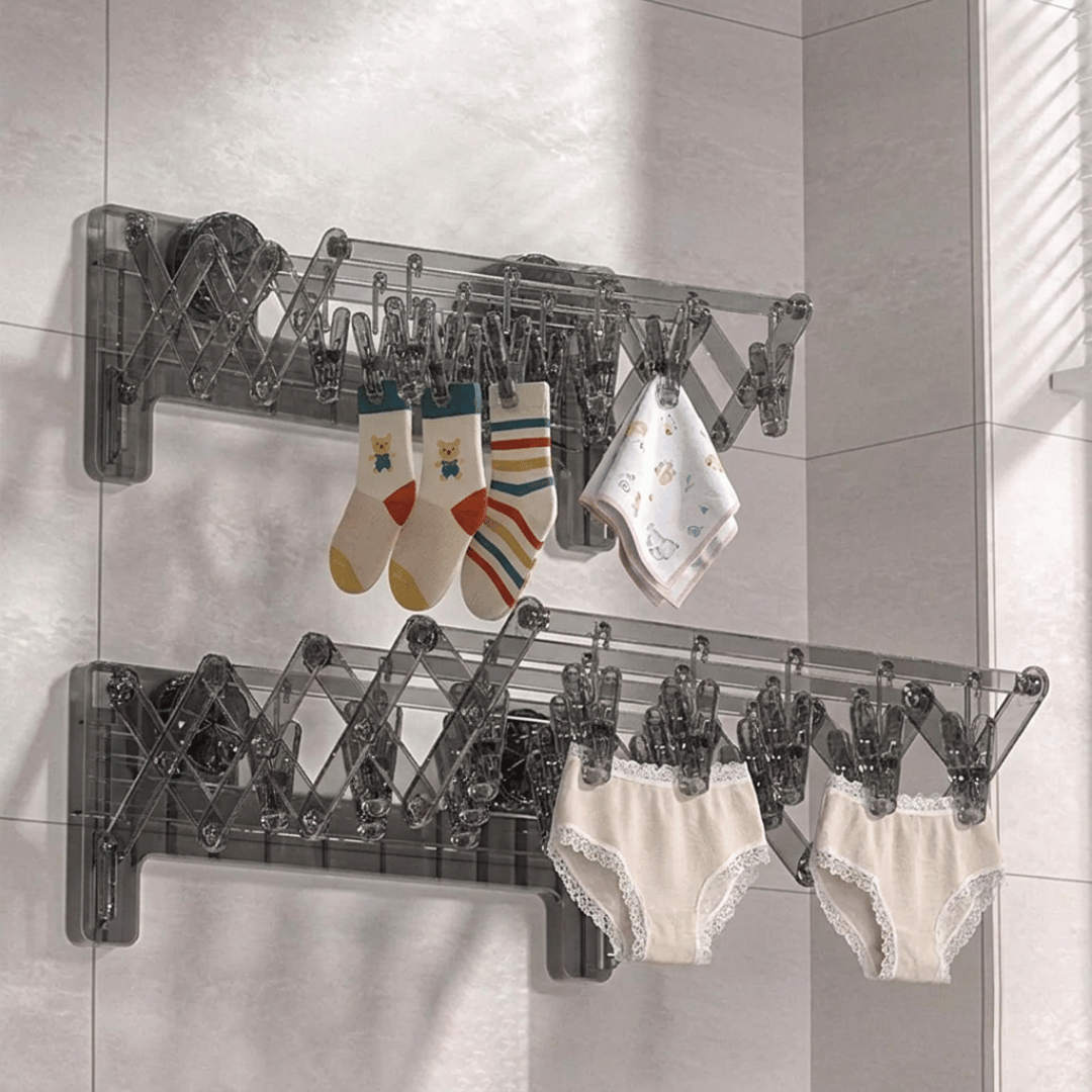 Homero Foldable Sock Drying Rack with Suction Cup Space Saving Design