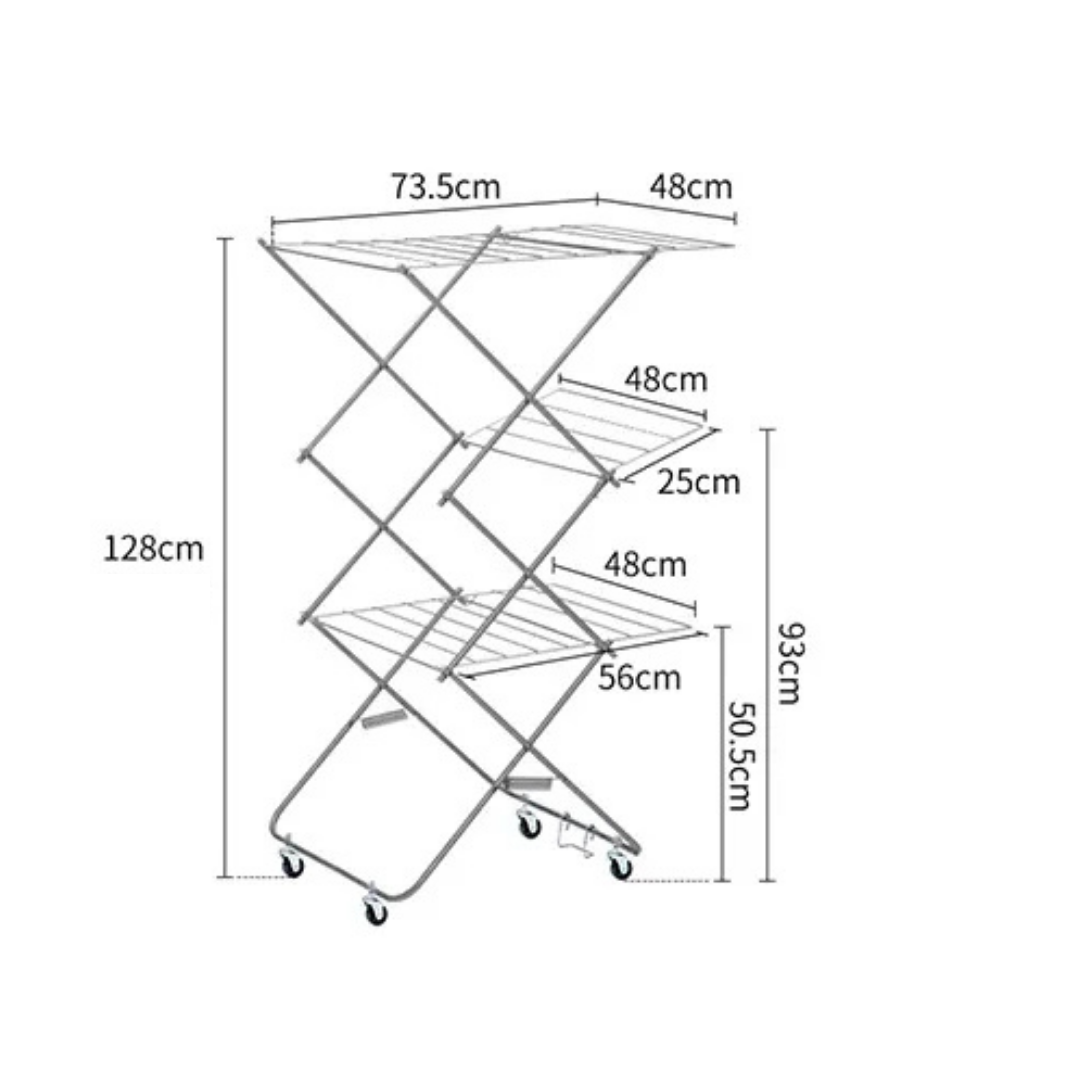HOMERO Multi-Layer Space Saving Stainless Steel Foldable Drying Rack