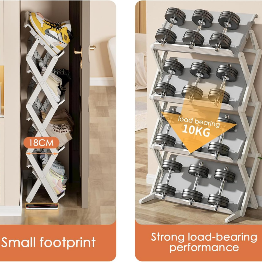 Homero High Quality 4-Tier Foldable Space-Saving Shoe Rack