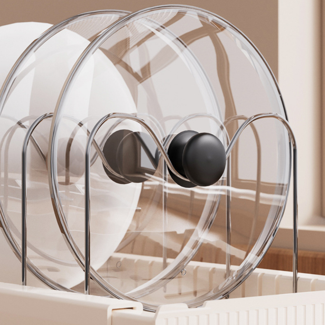 HOMERO Adjustable Stainless Steel Telescopic Pot Lid Pan Organizer