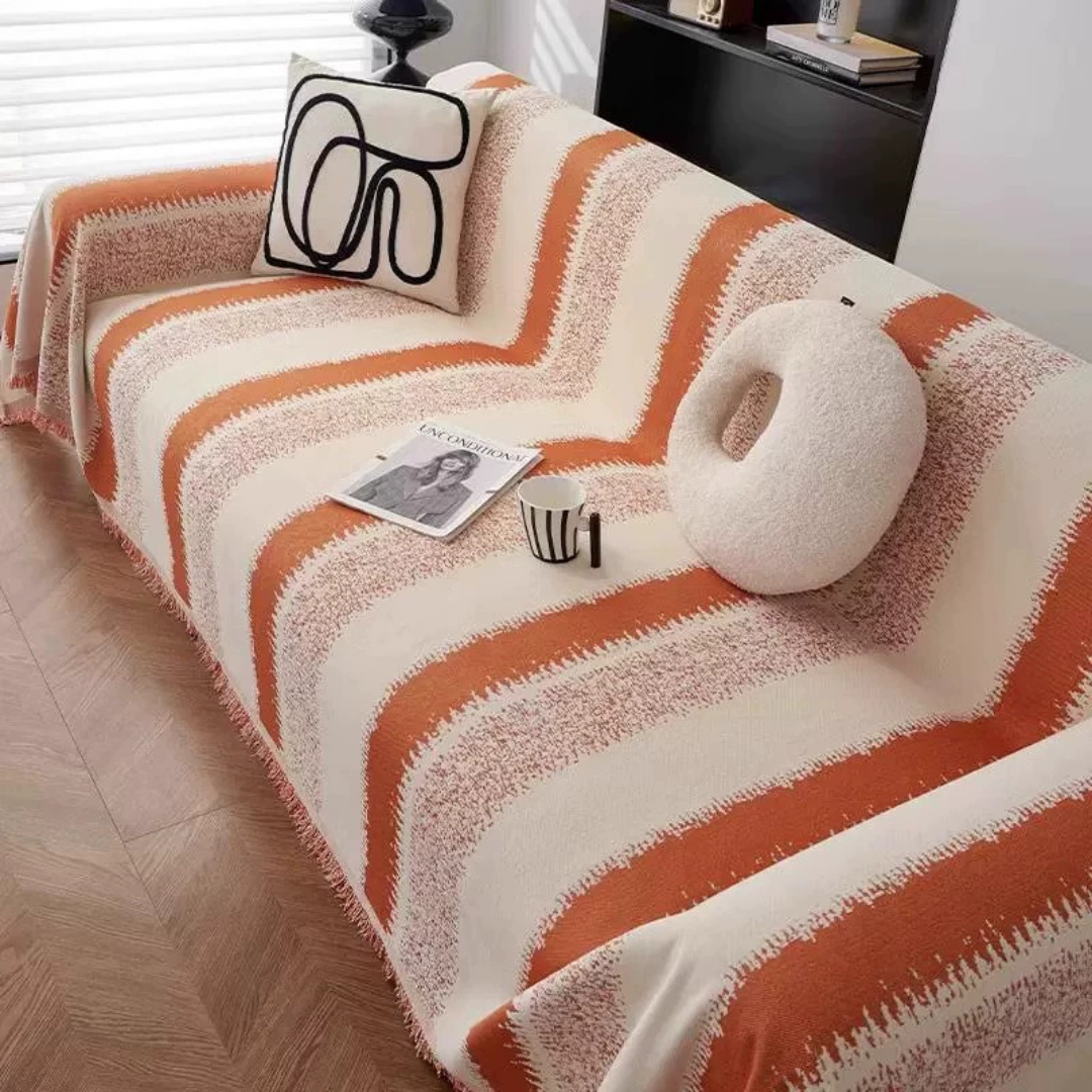 Premium Chenille Fabric Reversible Sofa Throw Cover