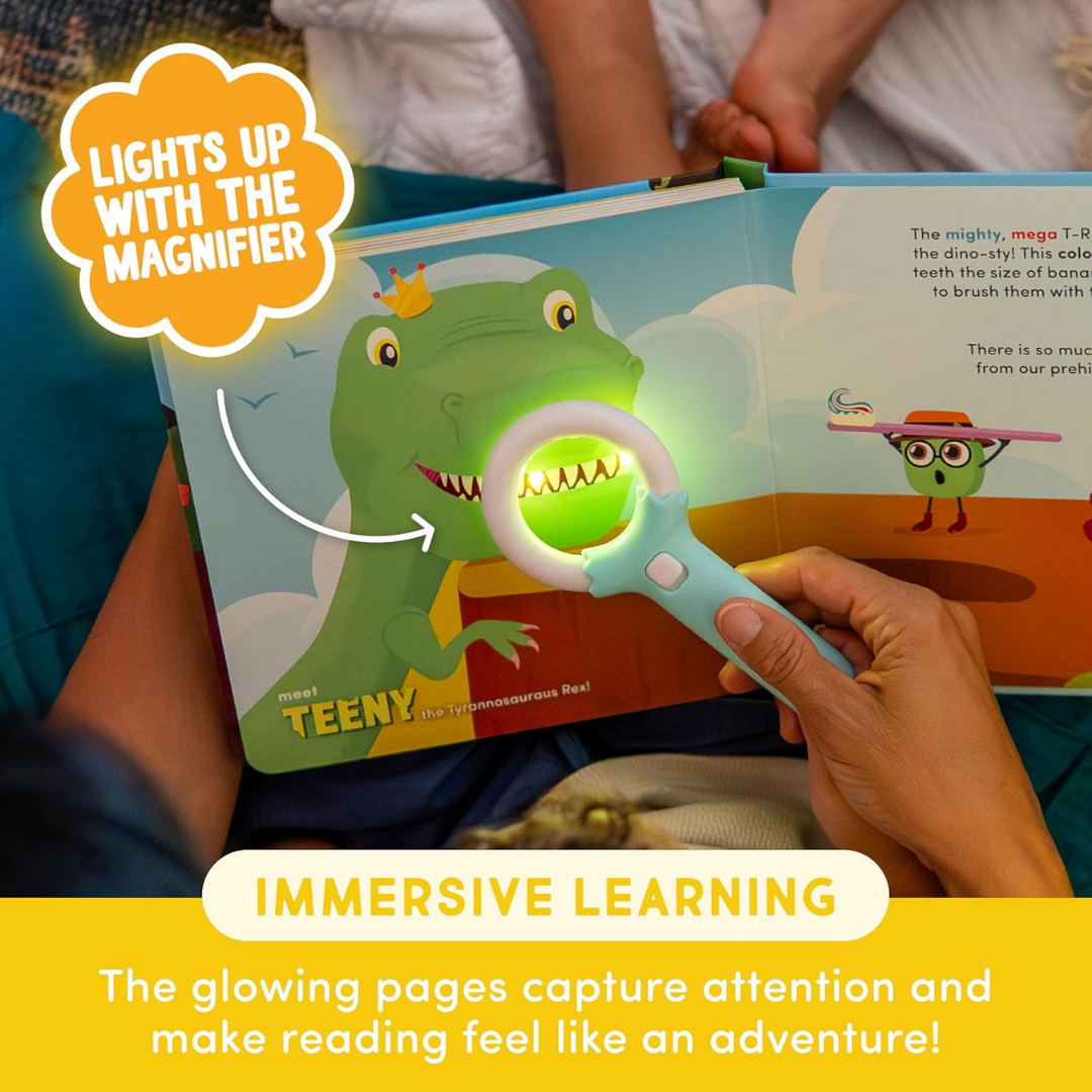 Homero Light-Up Kids Book Collection Interactive Learning Set with Magic Magnifier (3 Story Pack)