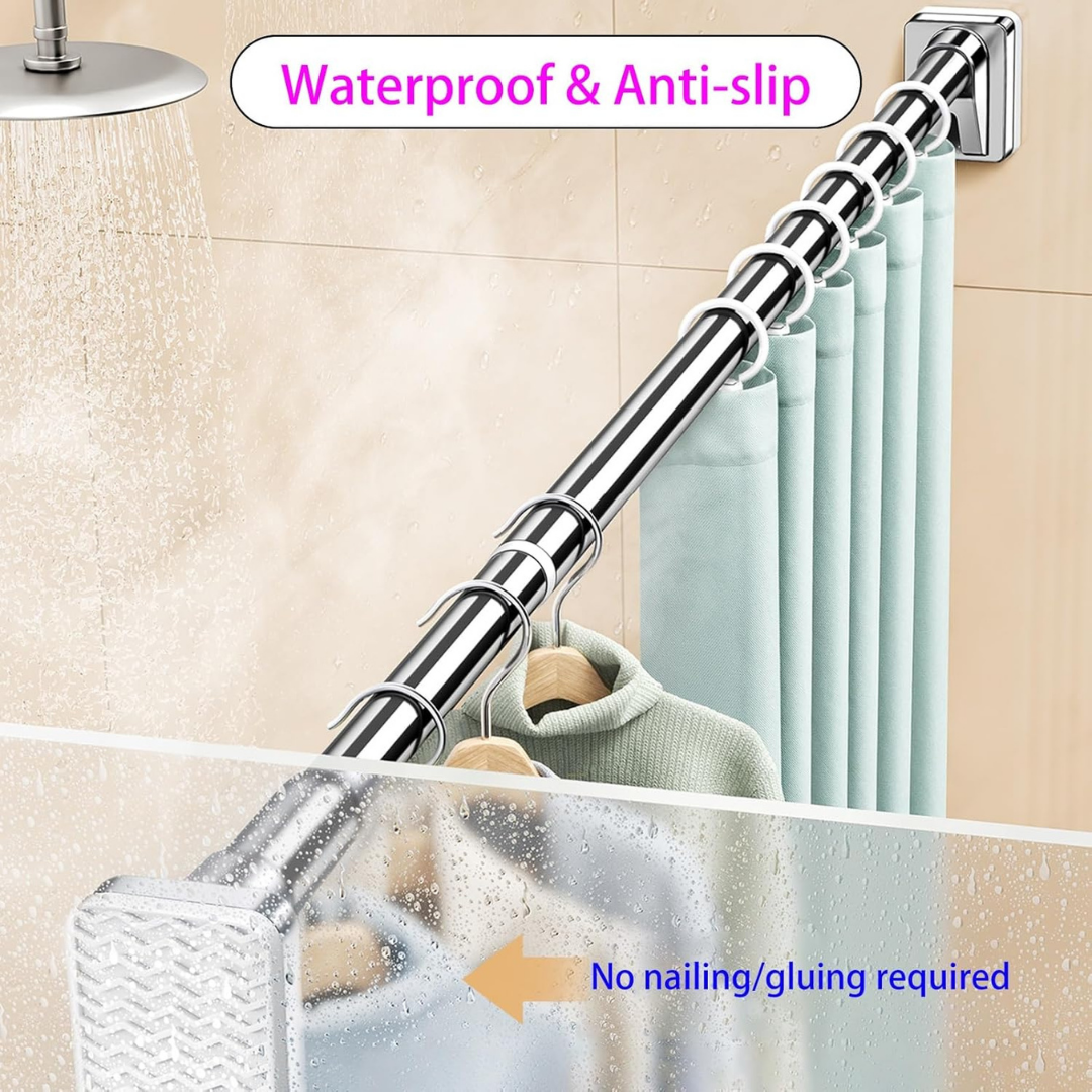 HOMERO Multi-Purpose Stainless Steel Flexible Telescopic Adjustment Rod - 0.5m to 4m